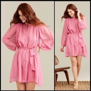 Roller Rabbit Pink belted shirt dress by Roberta Roller Rabbit Evita size M